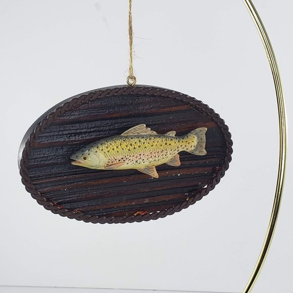 Rainbow Trout Fish Mounted Hanging Christmas Ornament - Picture 2 of 4
